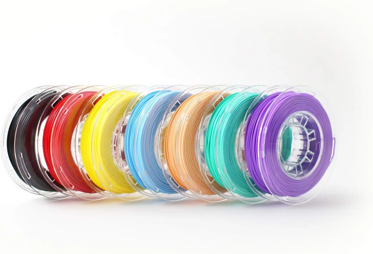 Confezione da 7 filamenti PLA per stampante 3D, 1,75 mm, 7 colori, precisione dimensionale +/-0,02 mm, bobina da 0,23 kg per una stampa fluida