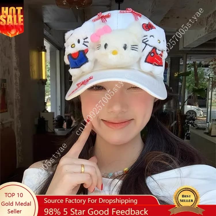 Cappello da Baseball Sanrio, Cappello Estivo per Adulti, Cappello da Donna Carino e Regolabile, Cappello Parasole, Accessori per Cosplay