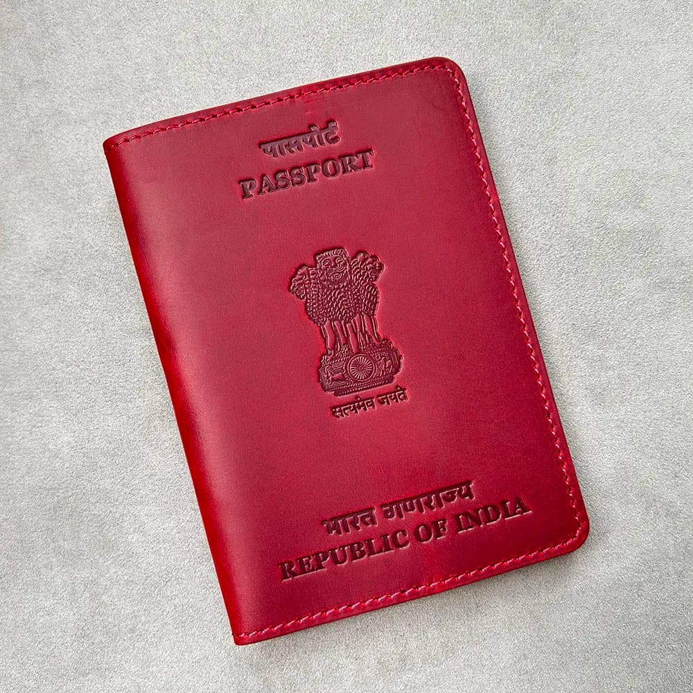 Custodia per passaporto personalizzata in vera pelle India miglior porta passaporto Crazy Horse custodia per foto formato India per passaporto