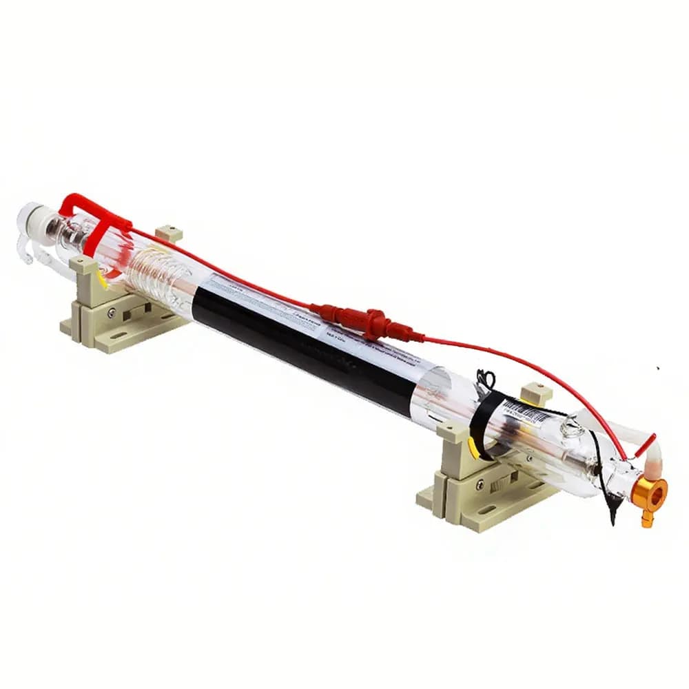 Tubo laser con testa in metallo Co2 da 40 W, diametro 50 mm, lunghezza 700 mm, tubo per lampada laser per macchina da taglio per incisione laser CO2 fai da te