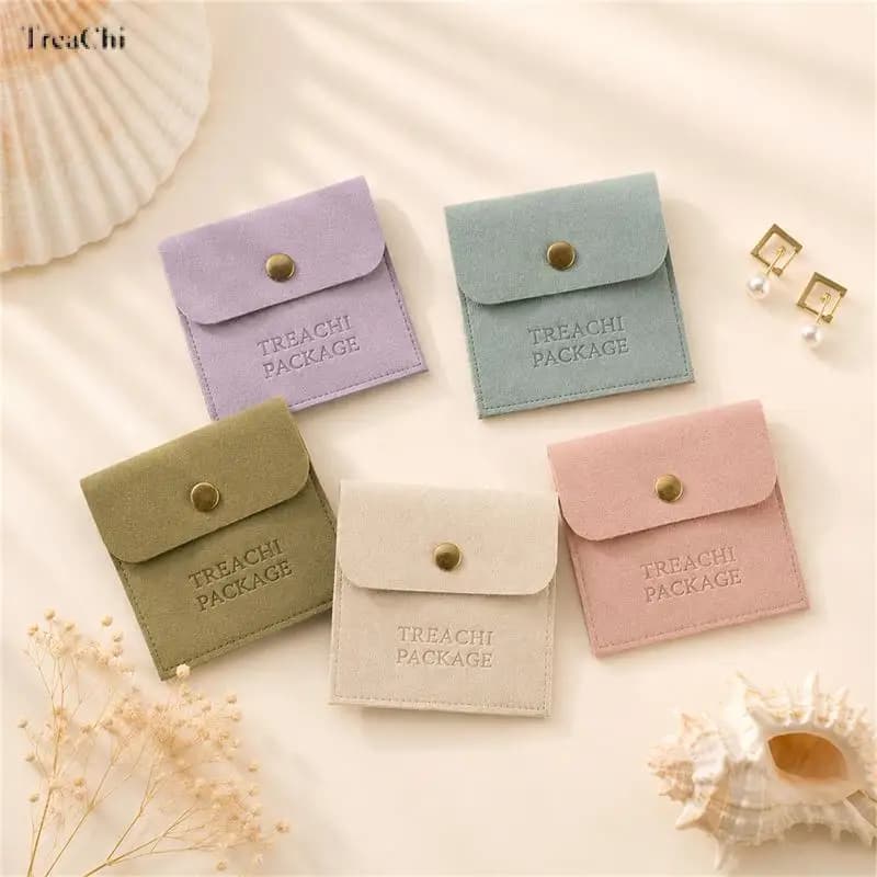 24 PCS Square Snap-Closure Compact and Convenient Jewelry Storage Pouch for Rings Earrings and Necklaces Customizable Logo