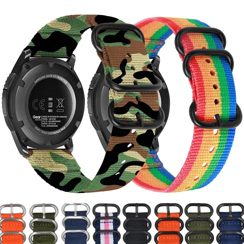Cinturino in nylon da 22 mm per Huawei Watch 5/4/3/GT5-4 Pro 46mm/Galaxy Watch 3/Gear S3 Bracciale cinturino per Amazfit GTR 4 47mm