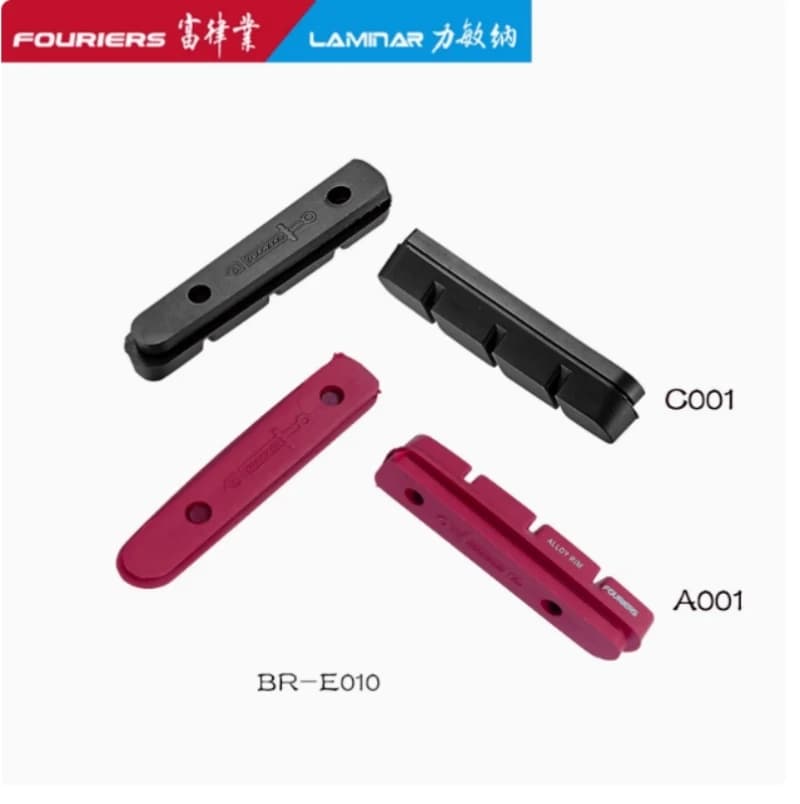FOURIERS E010 Cartuccia per bici da strada V-Brake Set Pastiglie freno per bicicletta Scarpe Strumenti per cerchi in alluminio e cerchi in carbonio Lunghezza 55MM
