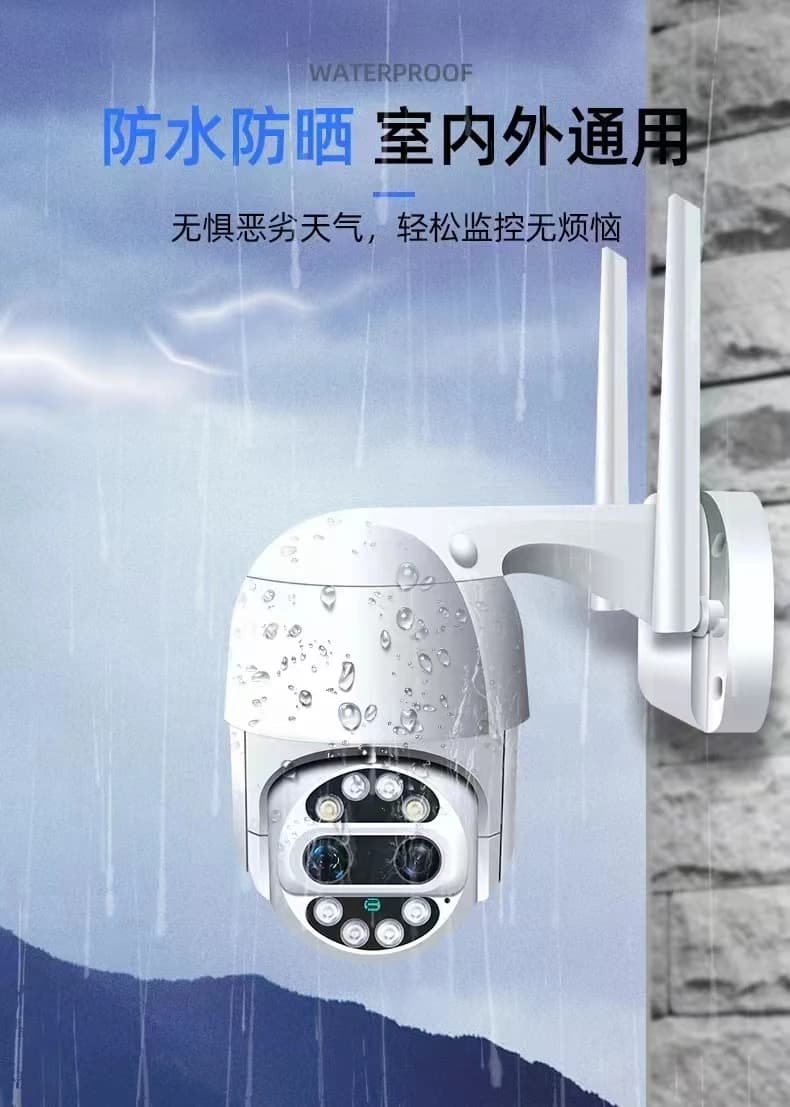 4MP ICSEE APP Telecamera dome IP PTZ wireless a doppio obiettivo Visione notturna a colori AI Rilevazione umanoide Baby monitor di sicurezza domestica