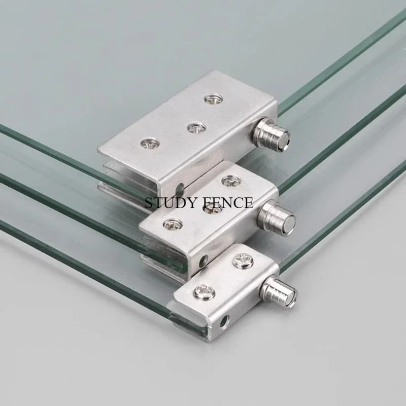 2 Set Stainless Steel Glass Hinges for 5-8mm/8-10mm/10-12mm Glass Door Glass Pivot Clamps Door Hinges Household Hardware