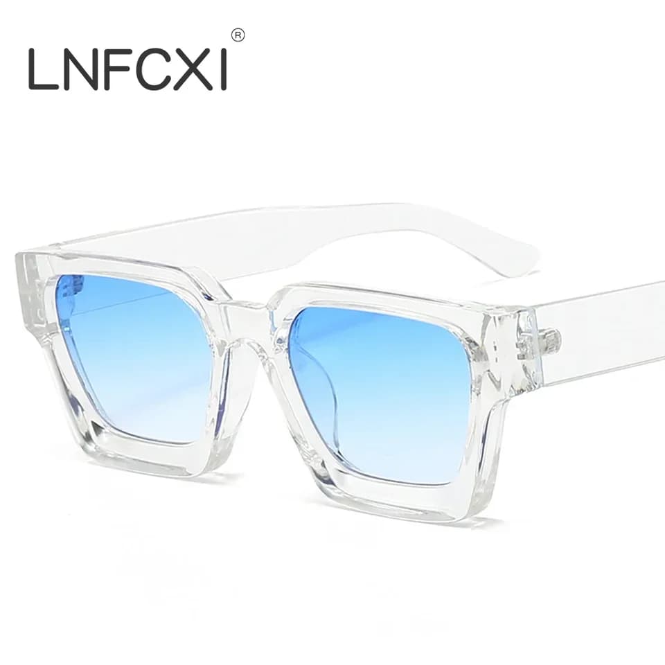 Fashion Square Women Luxury Sunglasses Retro Gradient Blue Designer Men Trending Sun Glasses Shades UV400