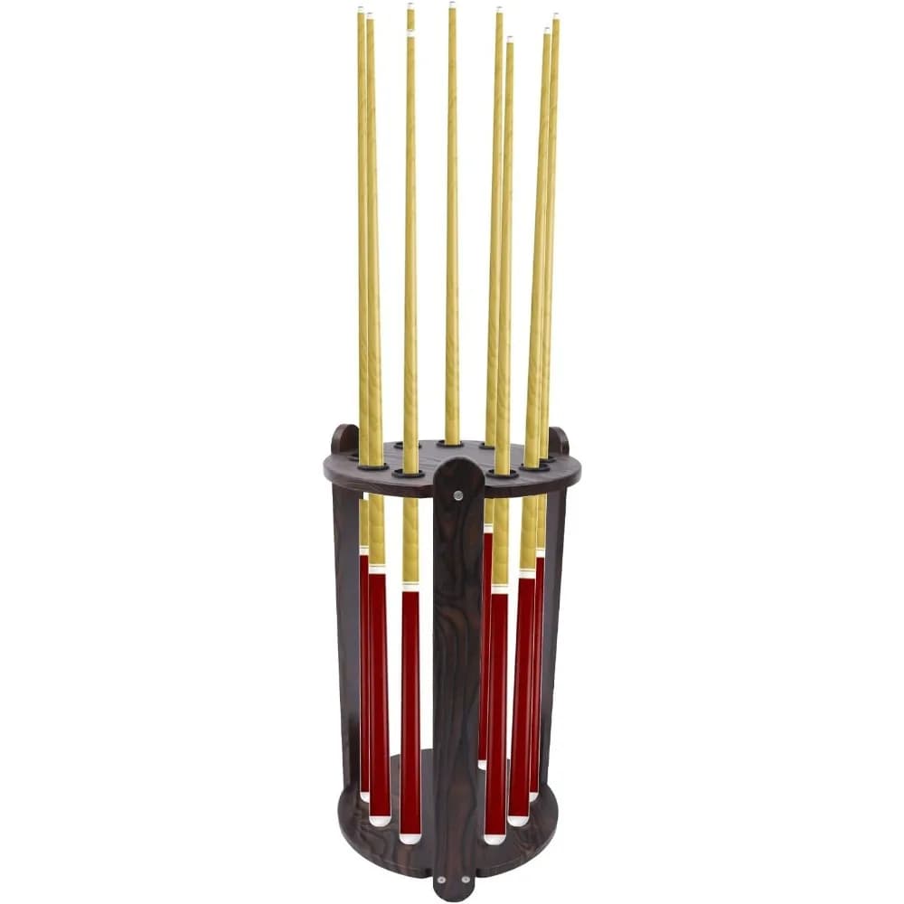 Supporto per stecche da biliardo in legno a 9 fori Supporto per stecche da biliardo Supporto da pavimento Espositore per organizer per club
