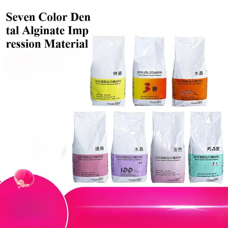 Forniture dentali Impressioni Materiali in polvere di gesso di alginato Igiene orale generale Pellicole colorate Protesi dentali Modelli di gesso