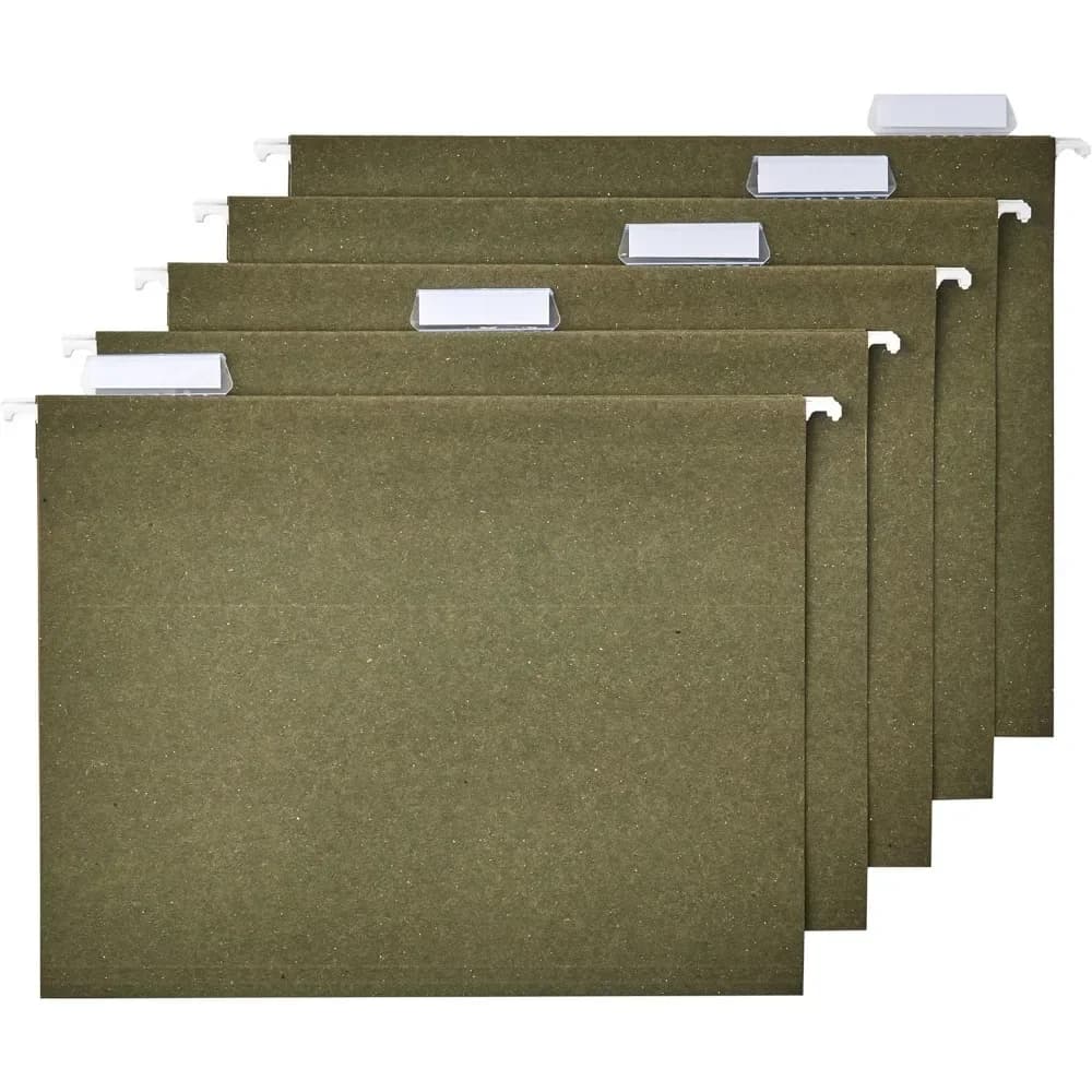 Cartelle portadocumenti sospese, formato lettera, verde standard, linguette a 1,5 tagliate