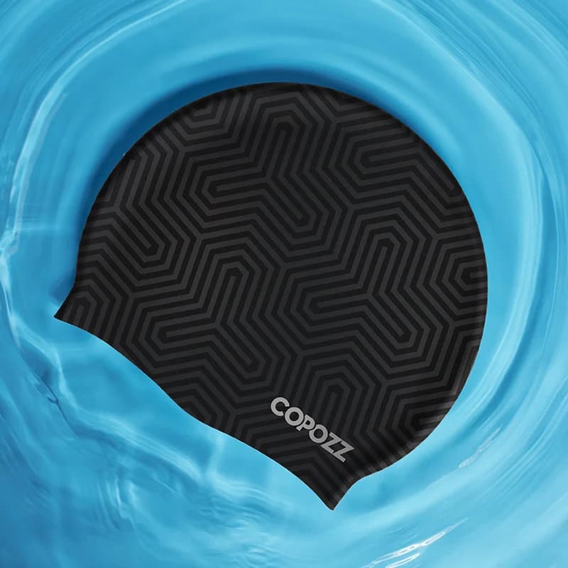 COPOZZ Women's Water Sports Swimwear Ear Protection Long Hair Large Pool Hat Waterproof Swimming Head for Professional Sports