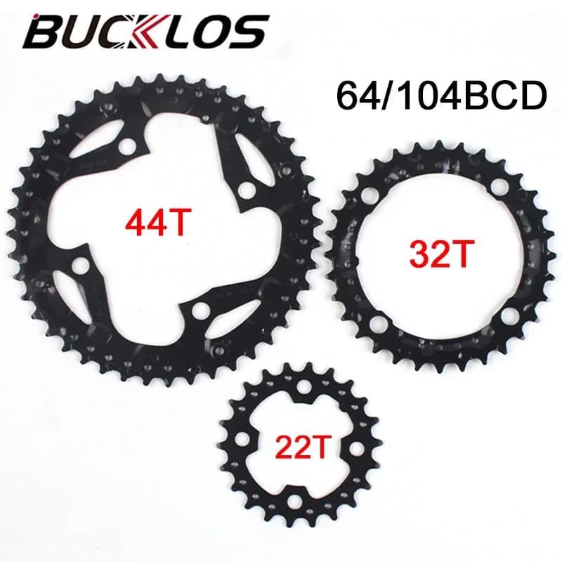 Corona MTB 3*9S 22T 32T 44T Ruota di catena per bicicletta singola/tripla Corona per mountain bike ultraleggera per guarnitura Shimano Parte