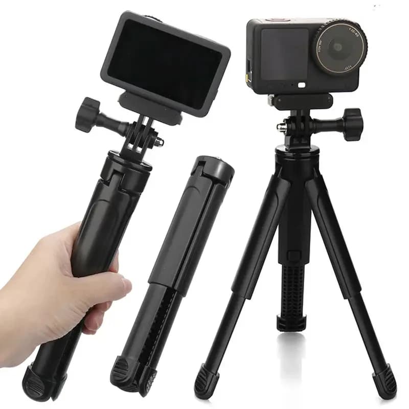 Extendable Mini Tripod Stand for DJI Pocket 3/4, GoPro, Insta360 & Phone – 1/4" Mount Desktop Vlog Live Tripod, Portable