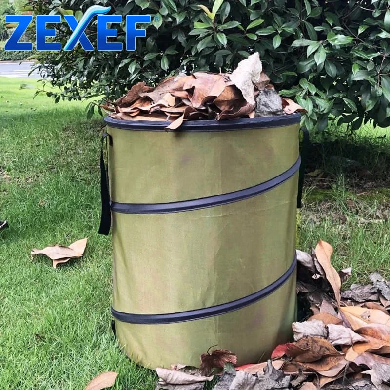 ZEXEF Contenitore per rifiuti portatile pieghevole a scomparsa per foglie, fiori, giardino e campeggio