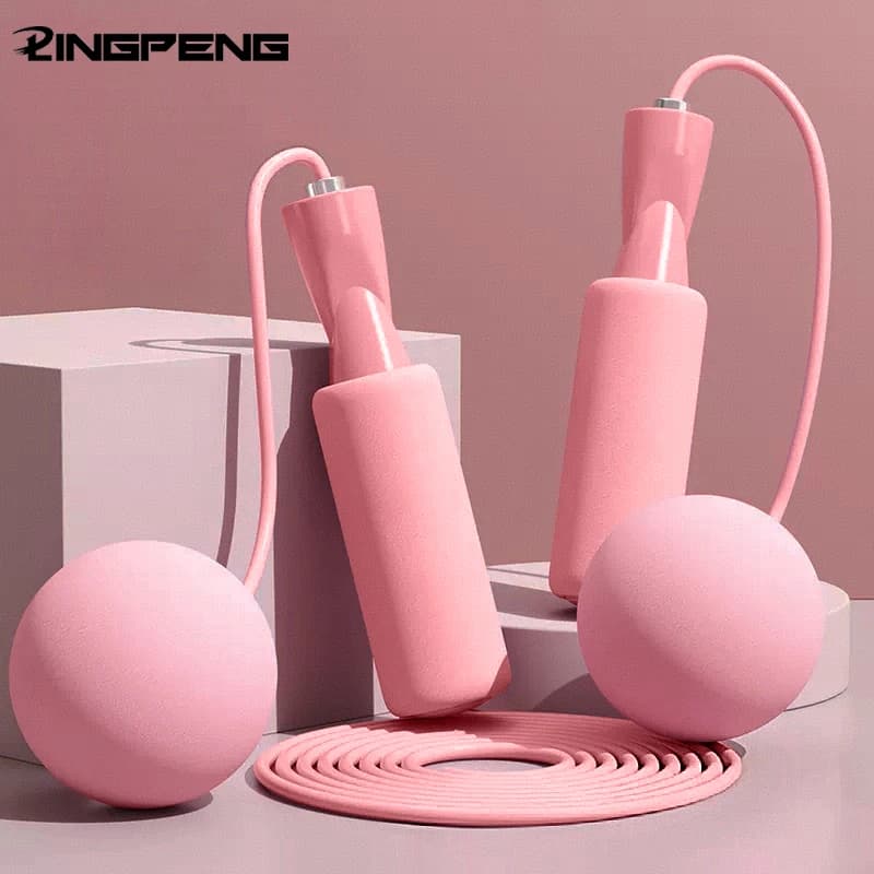 1 piece heavy wire jumping rope, fitness jump rope with big ball, suitable for domestic indoor sports, fat burning