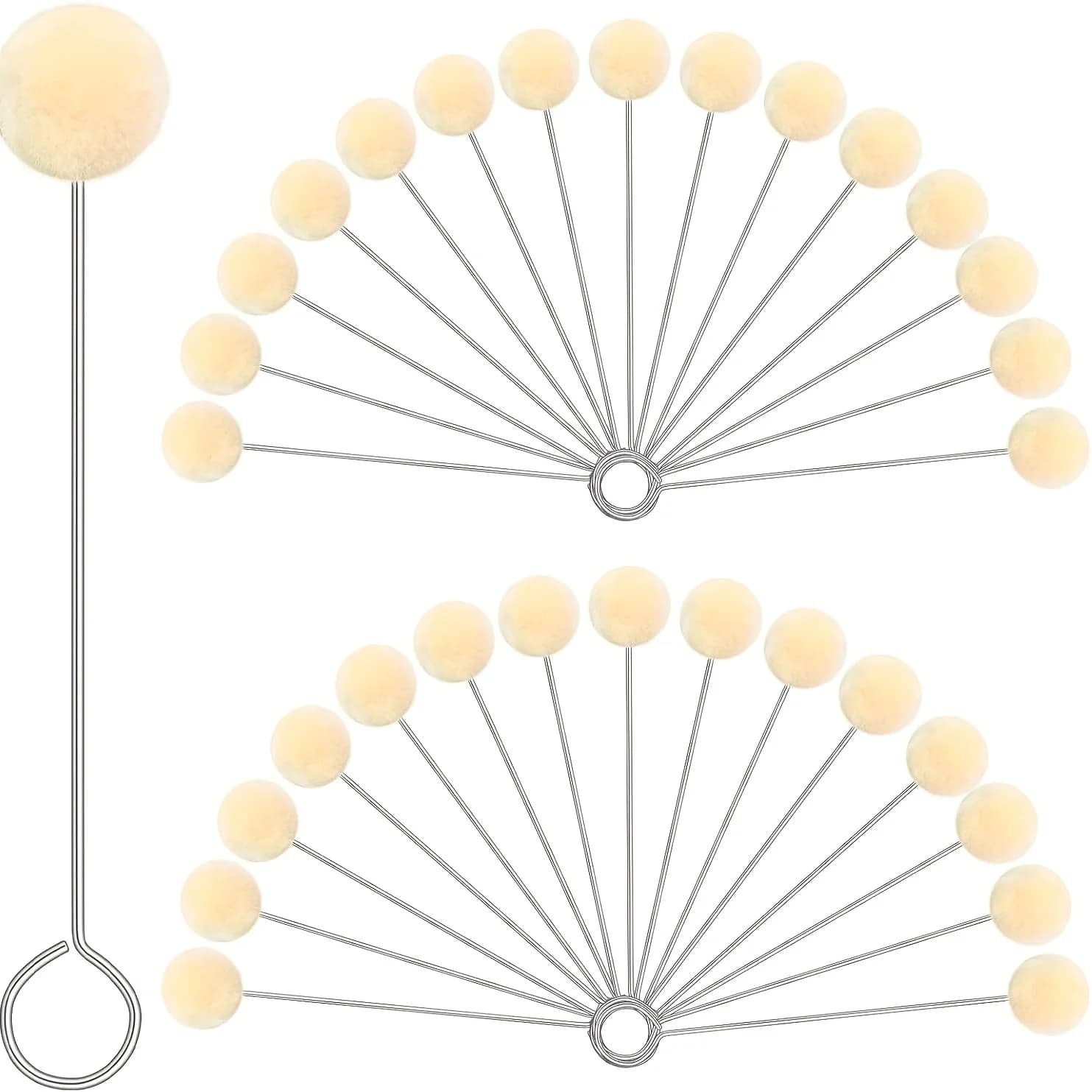 10Pcs Dauber Baseball Brushes with Metal Handles, Leather Dyeing Coloring Applicator, DIY Craft Shoe Polish Brushes