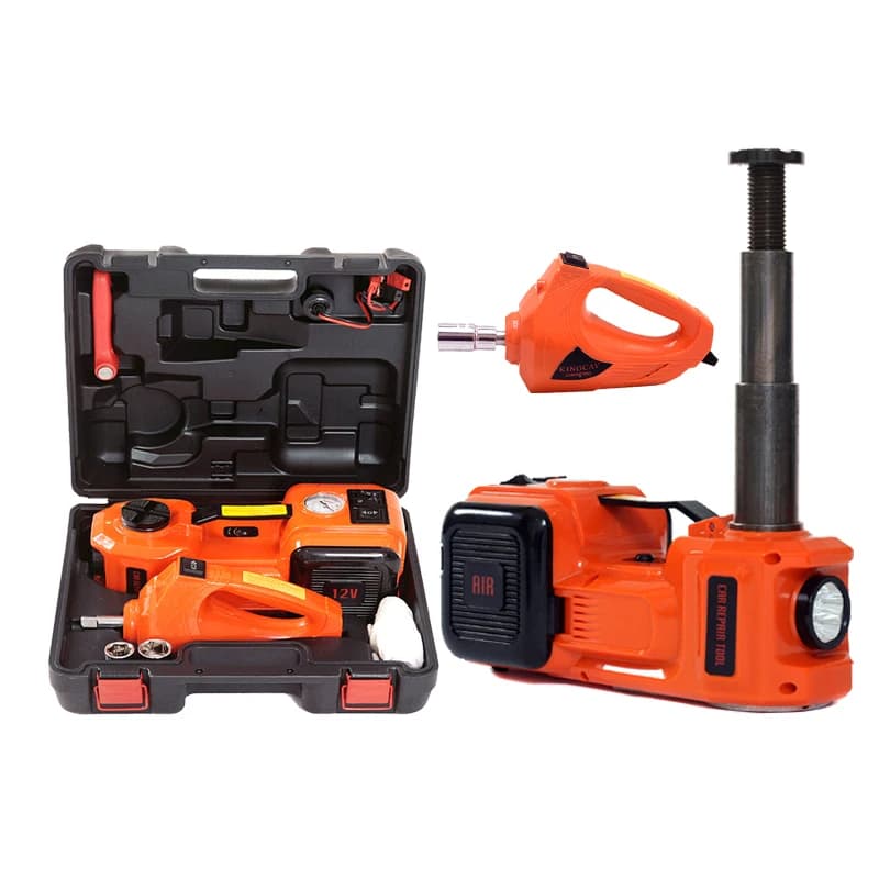 Kit per veicoli per auto con chiave elettrica portatile multifunzionale Gonfiatore per pneumatici Pompa per pneumatici Getto idraulico per auto da pavimento