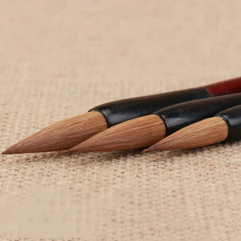 3PCS Chinese Calligraphy Brushes Pen Chinese Painting Brush Set Landscape Peony Watercolor Painting Weasel Hair Brush Pen