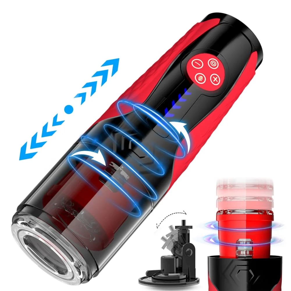 Masturbatore maschile automatico con rotazione telescopica Giocattoli erotici del sesso Tazza di masturbazione della vagina per uomini Masturbatore elettrico a pistone per adulti