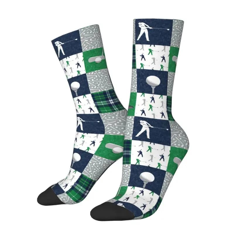 Blue Navy Square Golf Socks, Funny and Original Socks for Men and Women