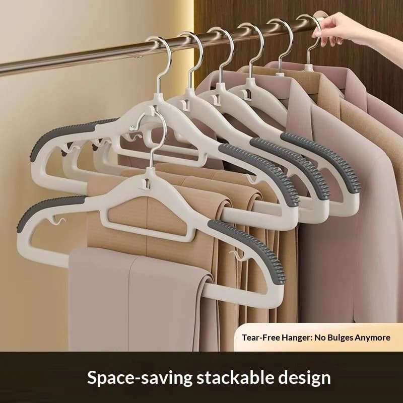 10Pcs Stackable Clothes Hangers Space Saving Non Slip Anti Shoulder Mark Garment Hanger Closet Storage Organizer