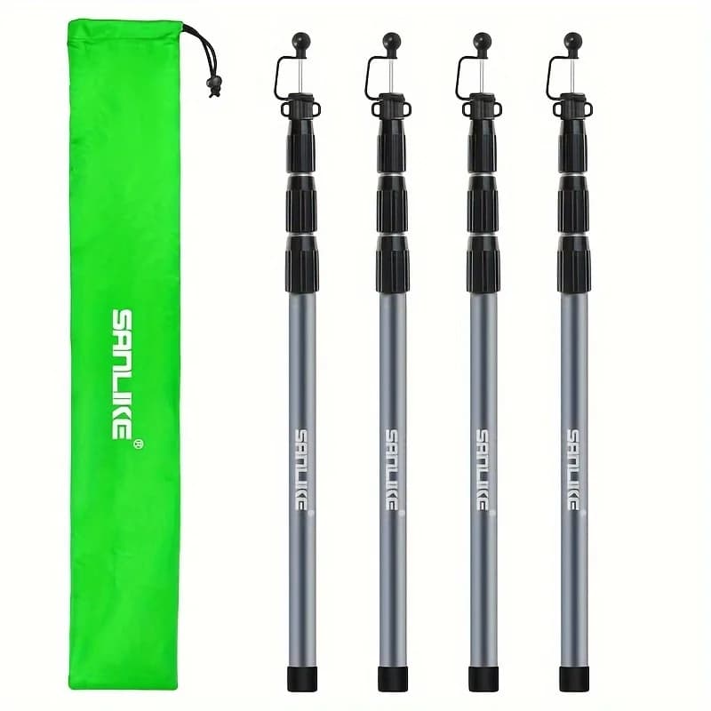 Telescoping Tent Poles for Tarp, 8.2' Tarp Poles Set of 4, Tent Poles Replacement, Canopy Poles, Camping Poles for Rooftop Tents, Trekking Pole Tent for Rain Fly, Camper, Awning