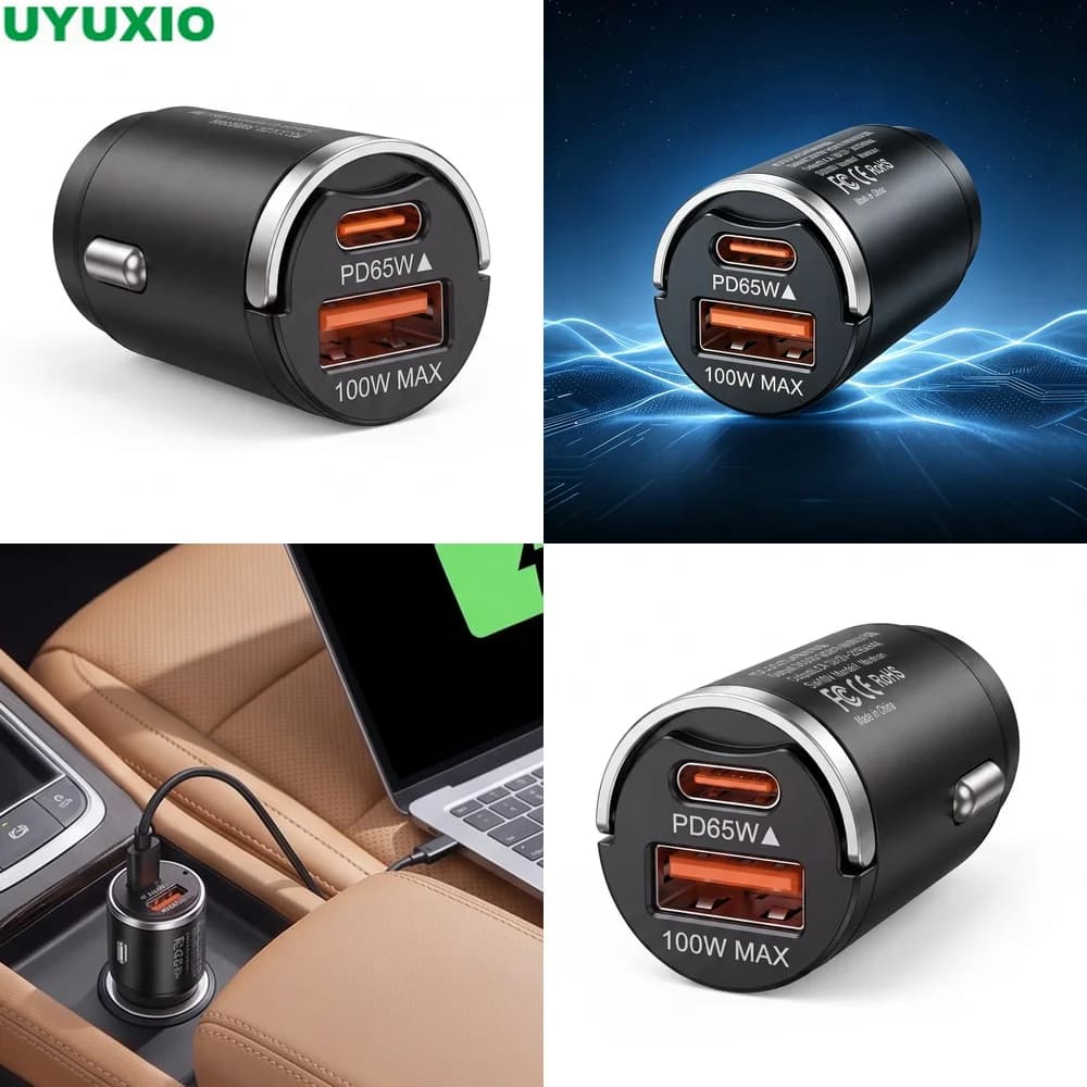 165W Low Profile Car Charger Zinc Alloy Flush Fit Design 65W USB C PD and 100W USB A Fast Charge for Cars Trucks SUVs and Vans