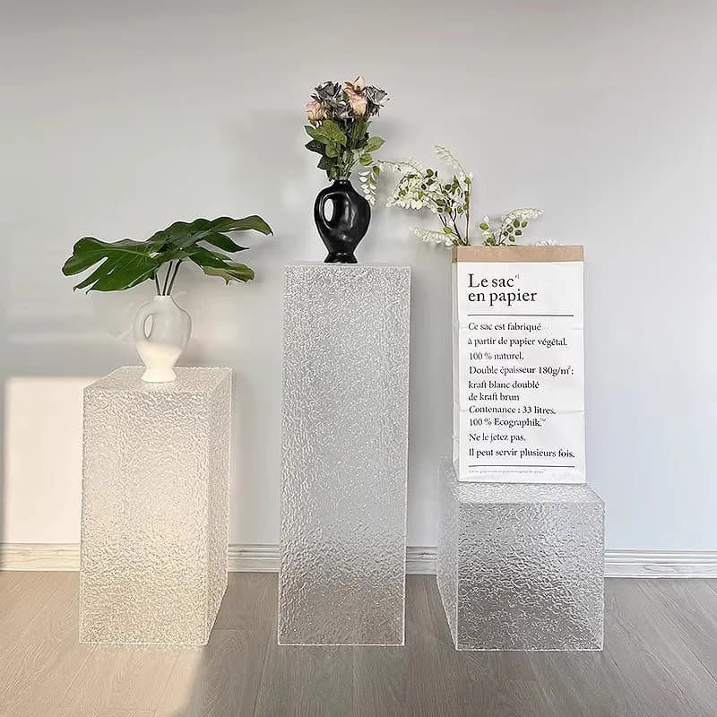 Espositore per Negozio di Abbigliamento di Lusso, Scaffale per Piante in Vaso, Piattaforma Nakajima Trasparente, Tavolo Espositivo per Vetrine e Salotti