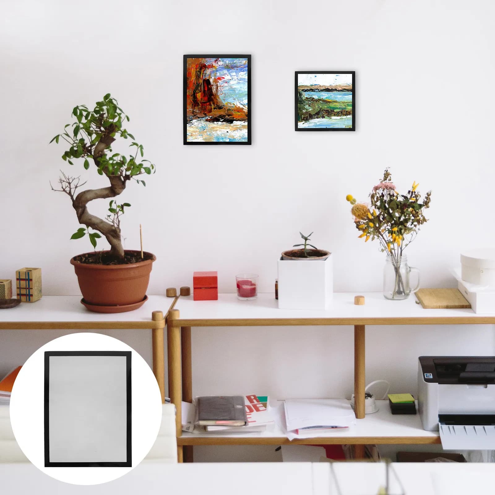 Magnetic Photo Frame 5x5 Fridge Magnetic Picture Frame Sturdy Display Holder for Photos Cards Memo Office 5x5 Photo Frames