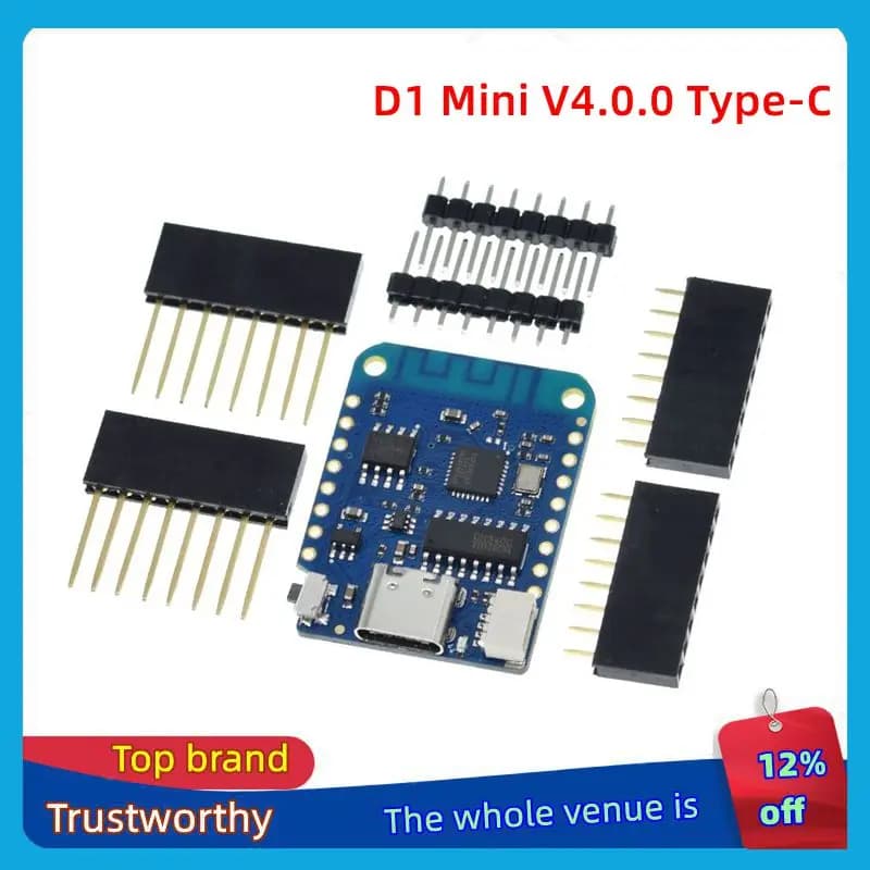 1/3PCS WEMOS D1 Mini V4.0.0 TYPE-C USB WIFI Scheda Internet of Things basata su ESP8266 4MB MicroPython Nodemcu compatibile con Arduino