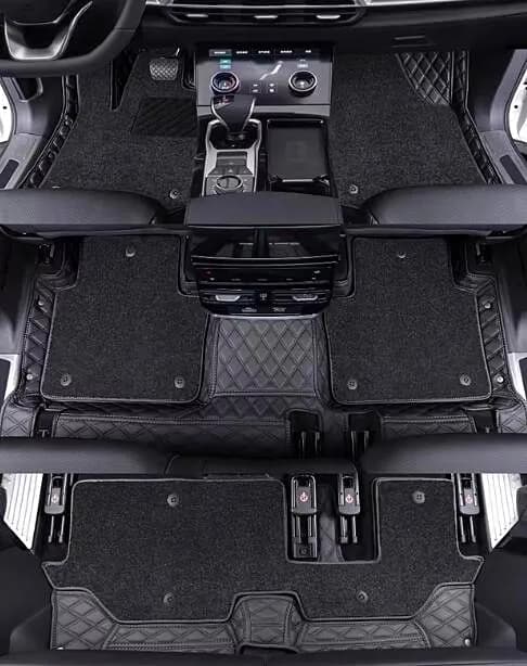 Custom special car floor mats for Skoda Kodiaq 7 seats 2023-2016 Good quality rugs durable waterproof double layers carpets