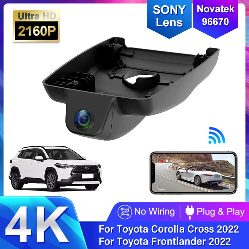 New! 4K Car DVR Wifi Video Recorder Dash Cam Camera For Toyota Frontlander/Corolla Cross 2021 2022 Plug and Play UHD DashCam