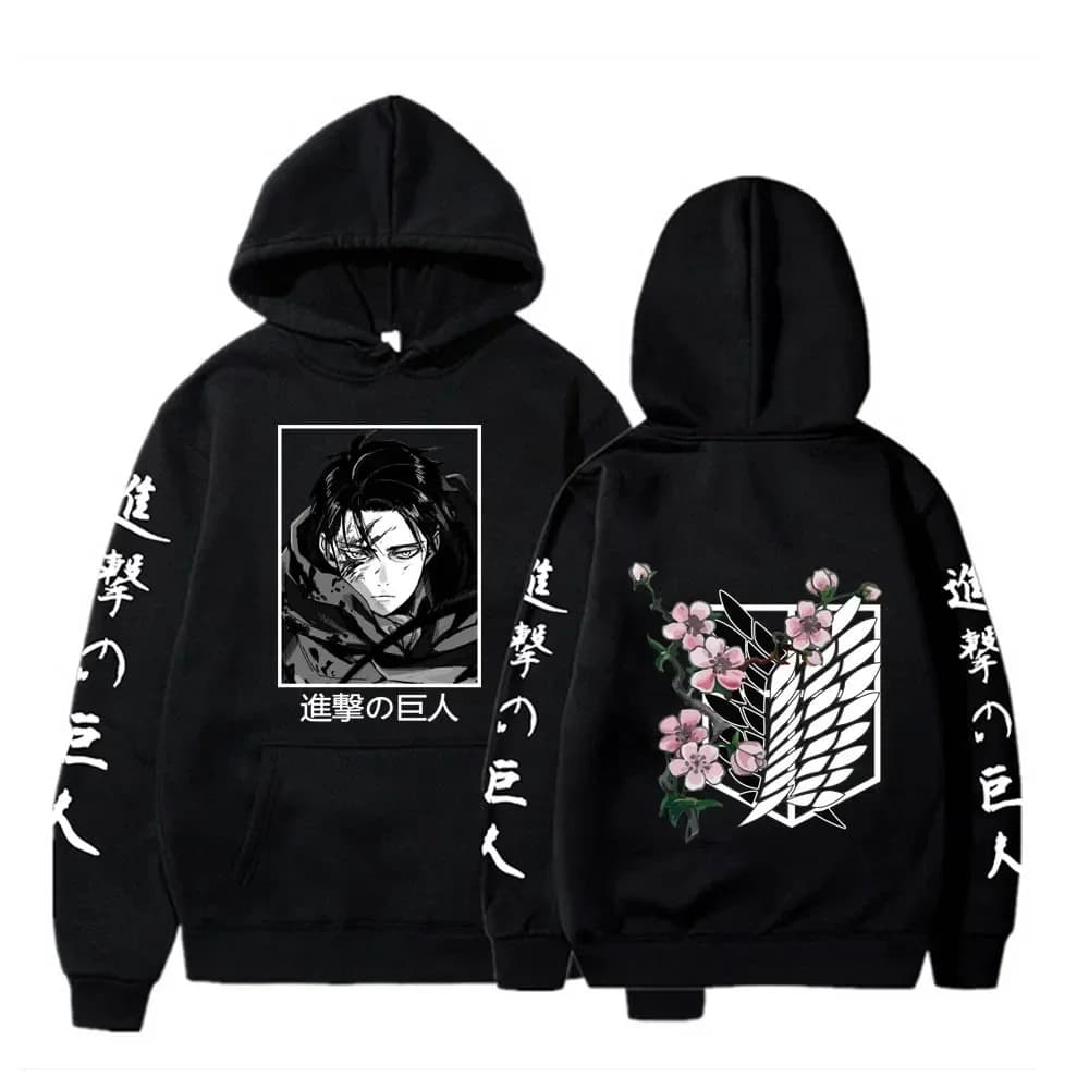 Nuova Felpa con Cappuccio Stampata Attack on Titan 2026, Felpa Unisex, Top Sportivo da Uomo, Felpa Stile Harajuku Y2K