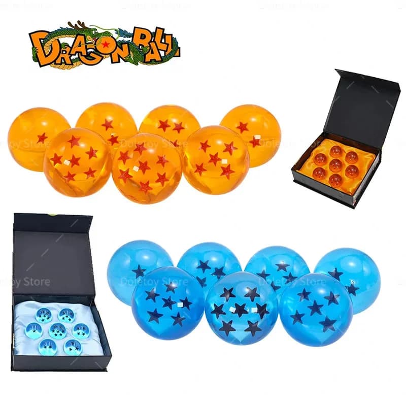 Dragon Ball Z 1:1 Crystal ball 7 Stars Balls Figures Orange Blue Shenron Dragon Crystal Balls PVC Collection Complete Set
