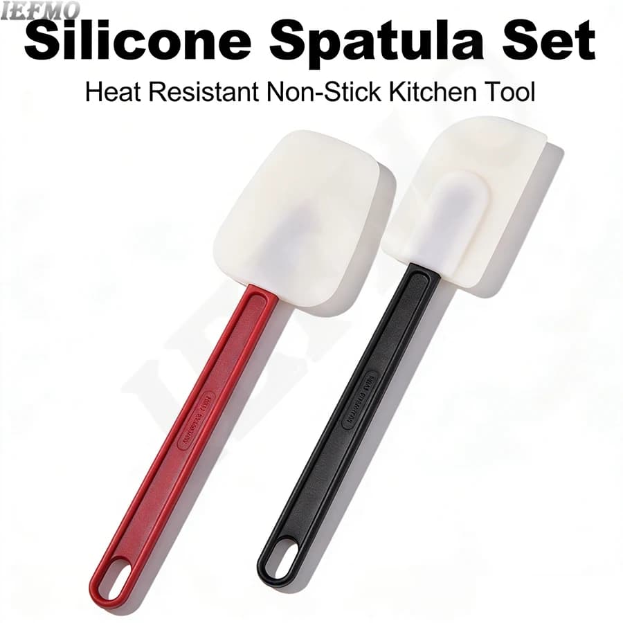 Set di Spatole per Pasticceria, Raschietto in Silicone, Spatola per Burro con Manico in PP, Spatola Antiaderente in Gomma, Utensili per Pasticceria
