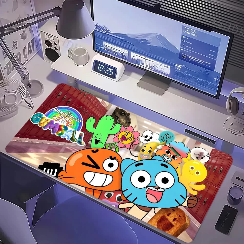 Cartoon T-The Amazing World Of Gumball Mouse Pad Large Non-slip Lockedge Desktop Computer Desk Mat Keyboard Office Gamer Student