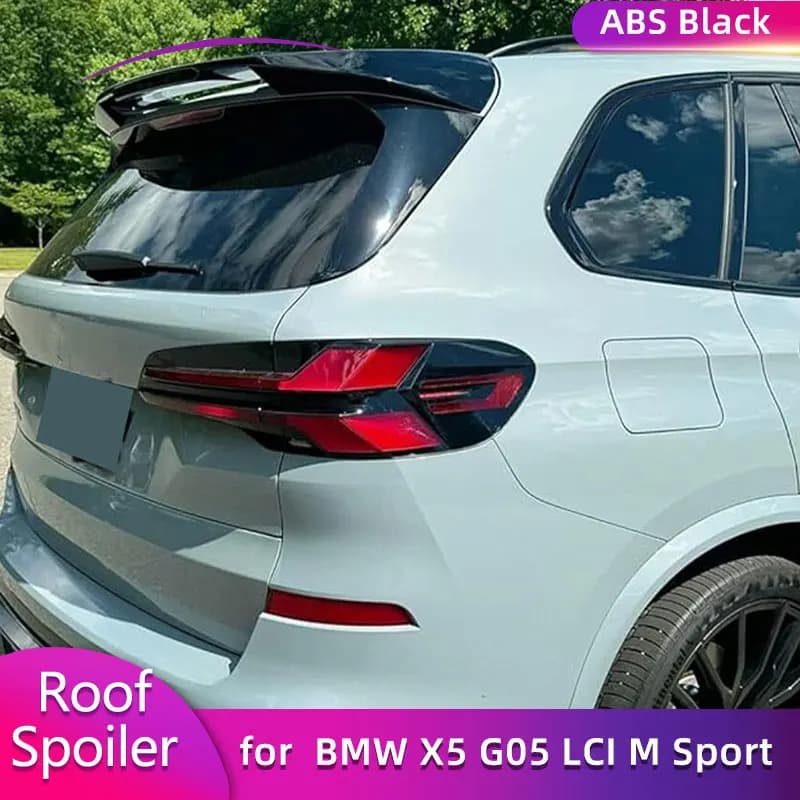 ABS Gloss Nero Spoiler Posteriore del Tetto Ali per BMW X5 G05 LCI M Sport 2024 Auto Da Corsa Spoiler Posteriore Boot Tetto Ala Lip Body Kit