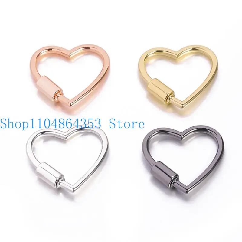 652F 20 pezzi Versatile chiusura a cuore in lega per accessori per borse portachiavi