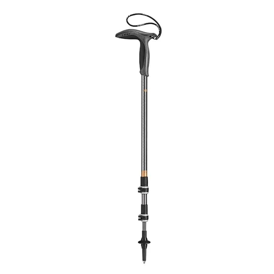 Wanderfreund Makalu Single Aluminum Adjustable Light Walking Stick for Trekking and Hiking - Black-Anthracite-Rame - 90