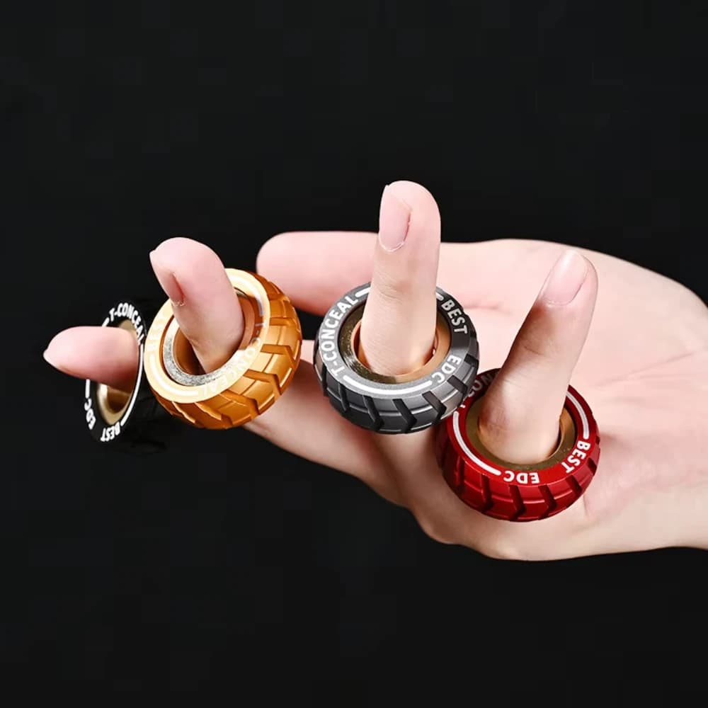 Nuovo Giocattolo Antistress EDC, Anello Giroscopico da Dito, Slider Fidget Toy per Adulti, in Metallo Magnetico Acciaio Inossidabile, Monete Tattili per ADHD e Relax