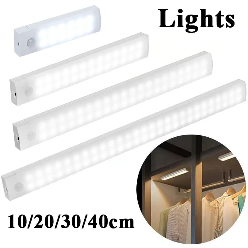 Luce notturna Lampada a induzione magnetica USB Sensore di luce per armadio a LED dimmerabile ricaricabile per illuminazione delle scale del guardaroba sul comodino
