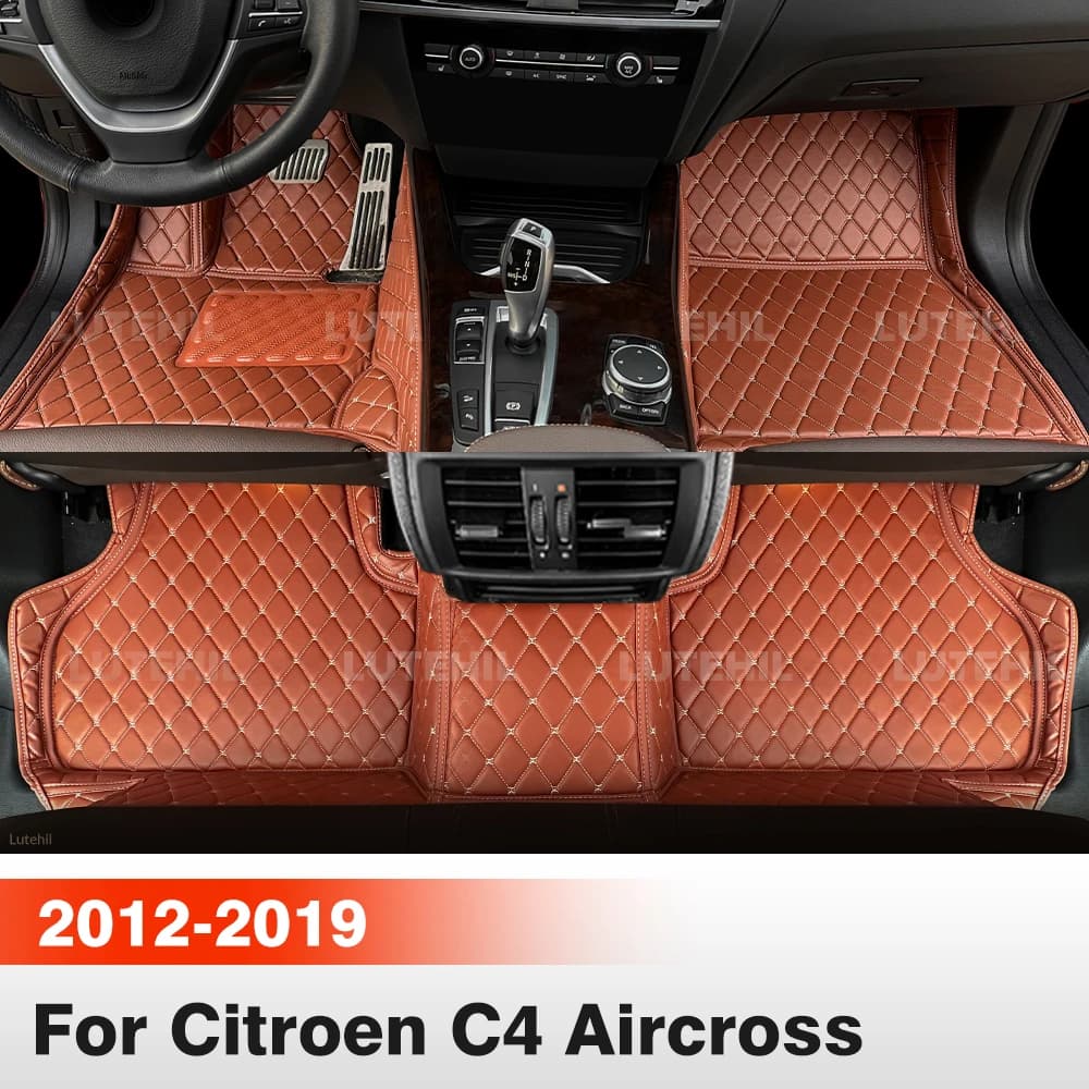 Tappetini per Auto Citroen C4 Aircross 2012-2019 18 17 16, Tappeti per Tutte le Stagioni, Rivestimento Interno Protettivo, Accessori