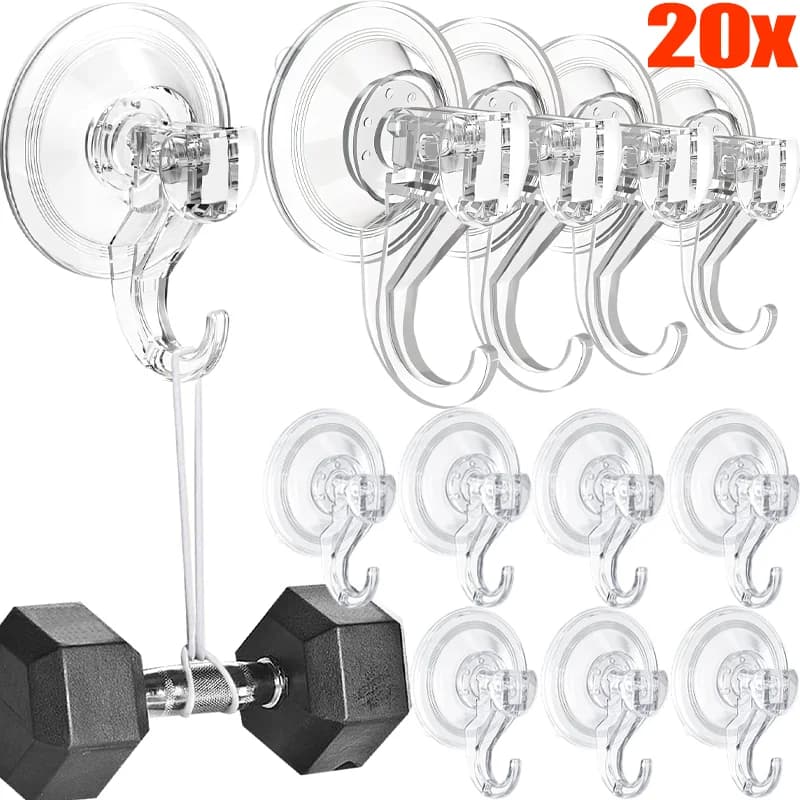 1-20 pcs Transparent Suction cup Hook Removable Empty Bags From Wall Towel Hanging Hook Kitchen Bathroom Glass Window Hooks