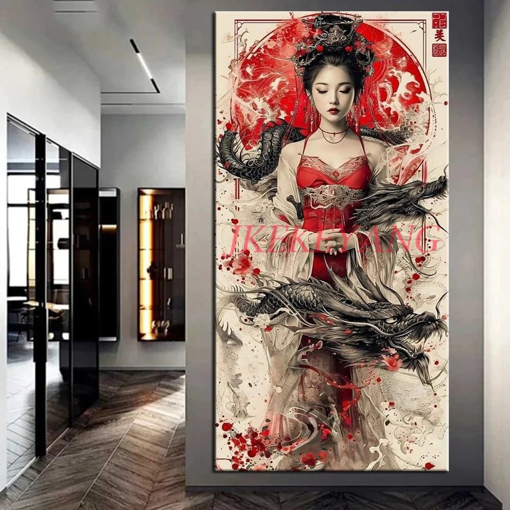 Full Square/Round Drill 5D DIY Diamond Painting Beauty and Dragon Picture Diamond Embroidery Cross Stitch Home Decor