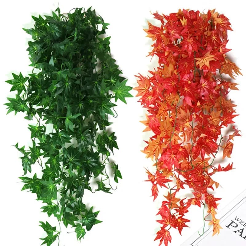 Creeper fake green leaves Pothos artificial plants for wreath DIY wedding party decoration screw room hanging on wall
