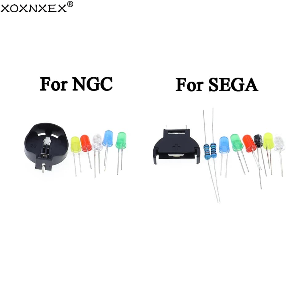 1Set Per SEGA Dreamcast DC Controller Porte PCB Alimentazione LED Kit Fusibile Condensatore Kit Supporto Batteria Per GAMECUBE NGC BATTERIA AGGIORNAMENTO