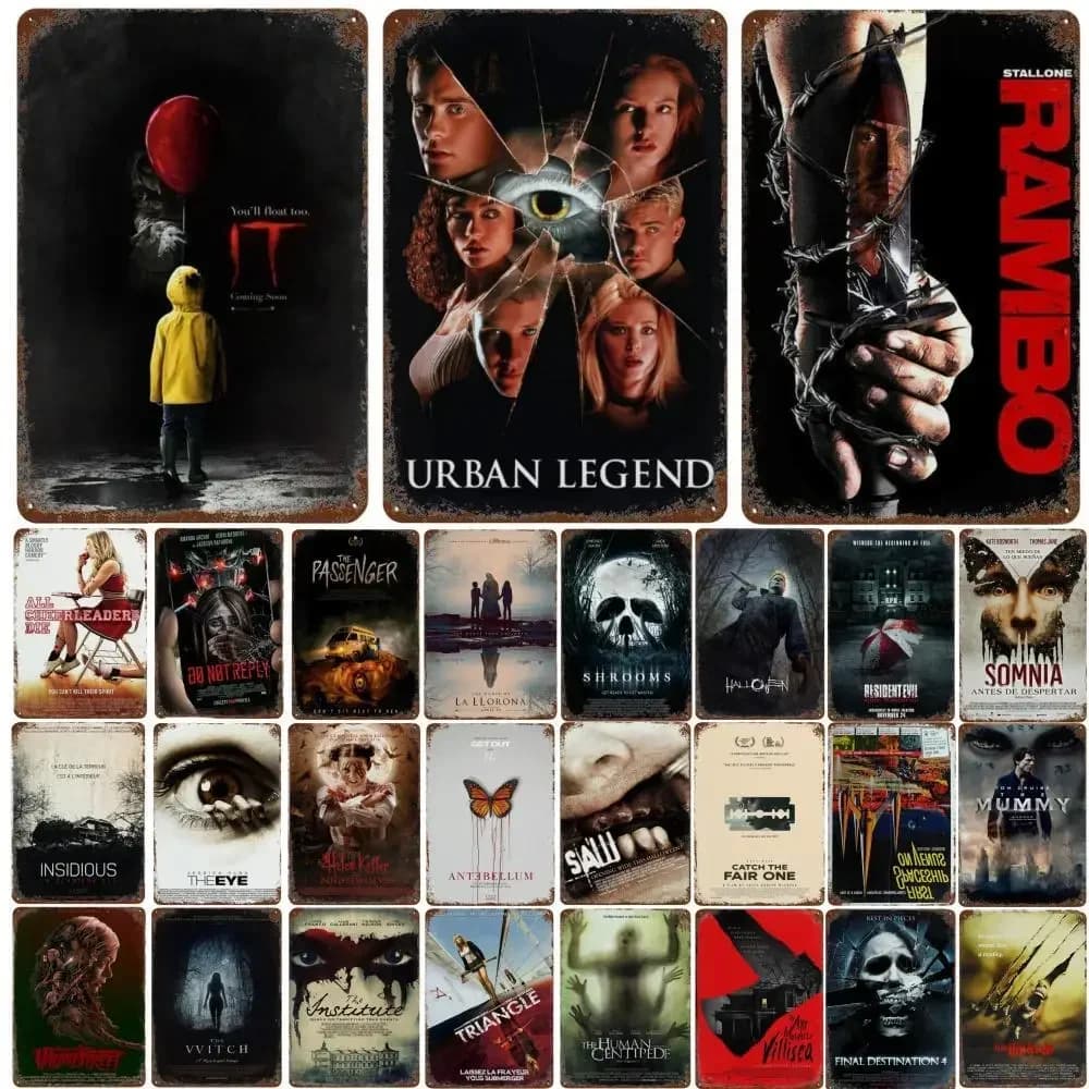 Classic Horror Movie Poster Rusty Metal Tin Plaque Retro Decorative Plate Bar Man Cave Garage Club Metal Sign Wall Decoration