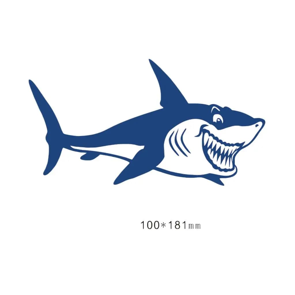 Cute Shark Sticker Set Blue Waterproof Vinyl for Fishing Kayak Canoe Boat Car Bumper Wall Window Laptop Home Decoration