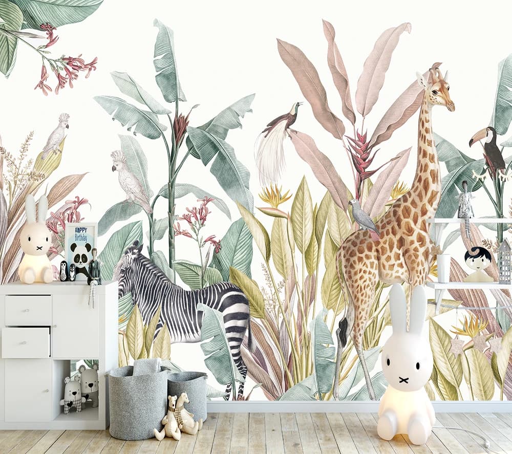 Milofi professionale 3D grande carta da parati murale dipinto a mano foresta nordica piccolo animale illustrazione bambini sfondo muro