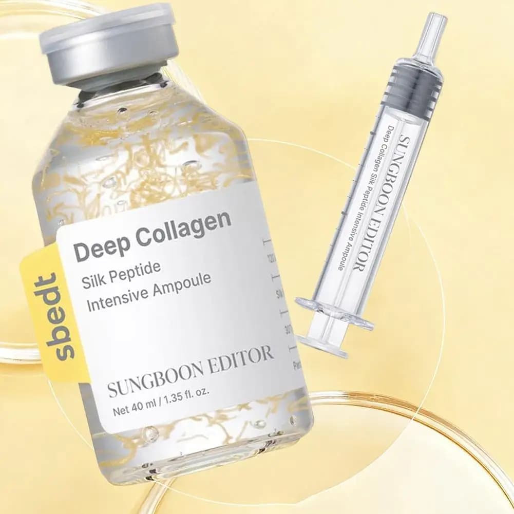 Ampoule al Collagene e Peptidi di Seta, Siero Lifting Viso Sungboon Editor, Set Essenza Intensiva Rassodante 40ml per la Cura della Pelle