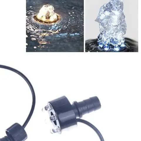 1PCS 6-LED Anello luminoso subacqueo per laghetto di pesci Fontana Acqua Giardino Adattatore CA caldo/bianco incluso Fontana Luce Ornamento